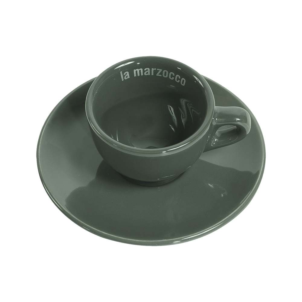 La Marzocco - zestaw 6 filiżanek ze spodkami do espresso 65 ml - szary