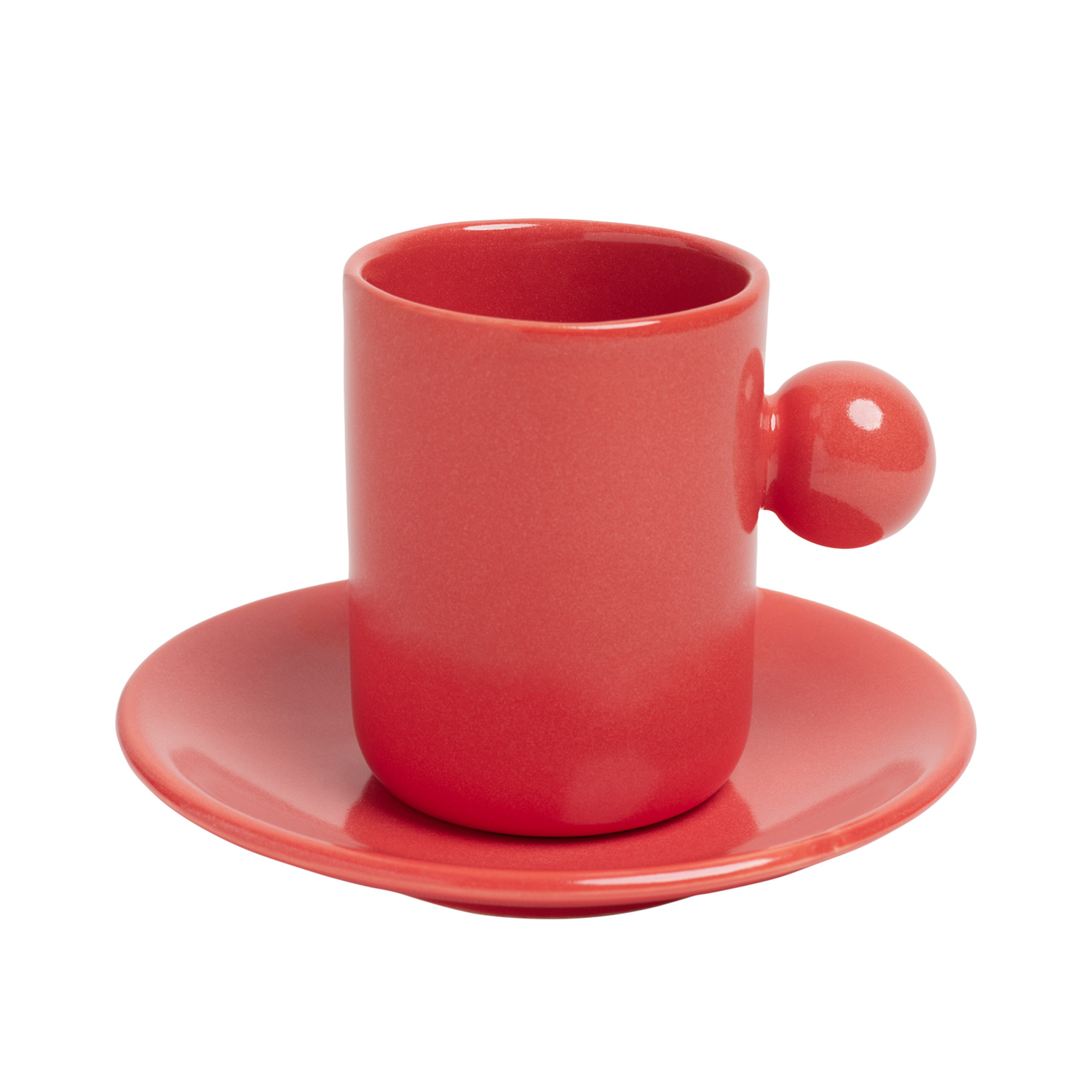 Ceramics 36 - Filiżanka i spodek ceramiczny Arch 110ml czerwony
