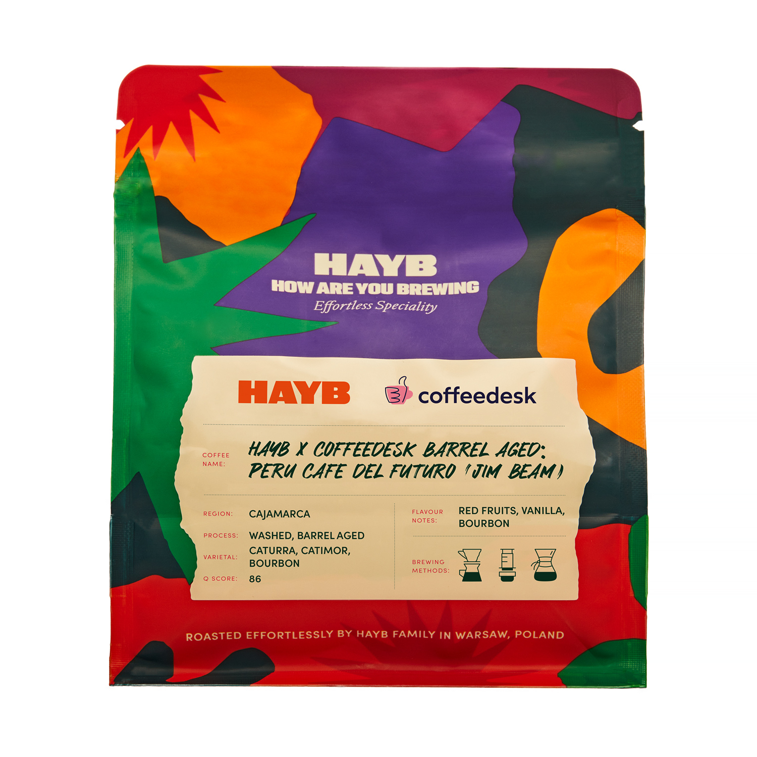 HAYB x Coffeedesk - kawa ziarnista Barrel Aged Peru Cafe Del Futuro Washed Filter 250 g