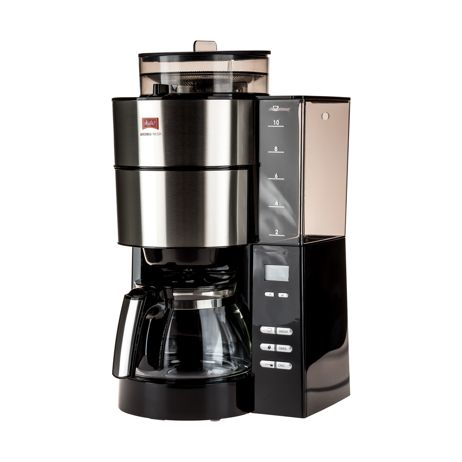 Melitta Aromafresh Black - Filter Coffee Machine with Grinder