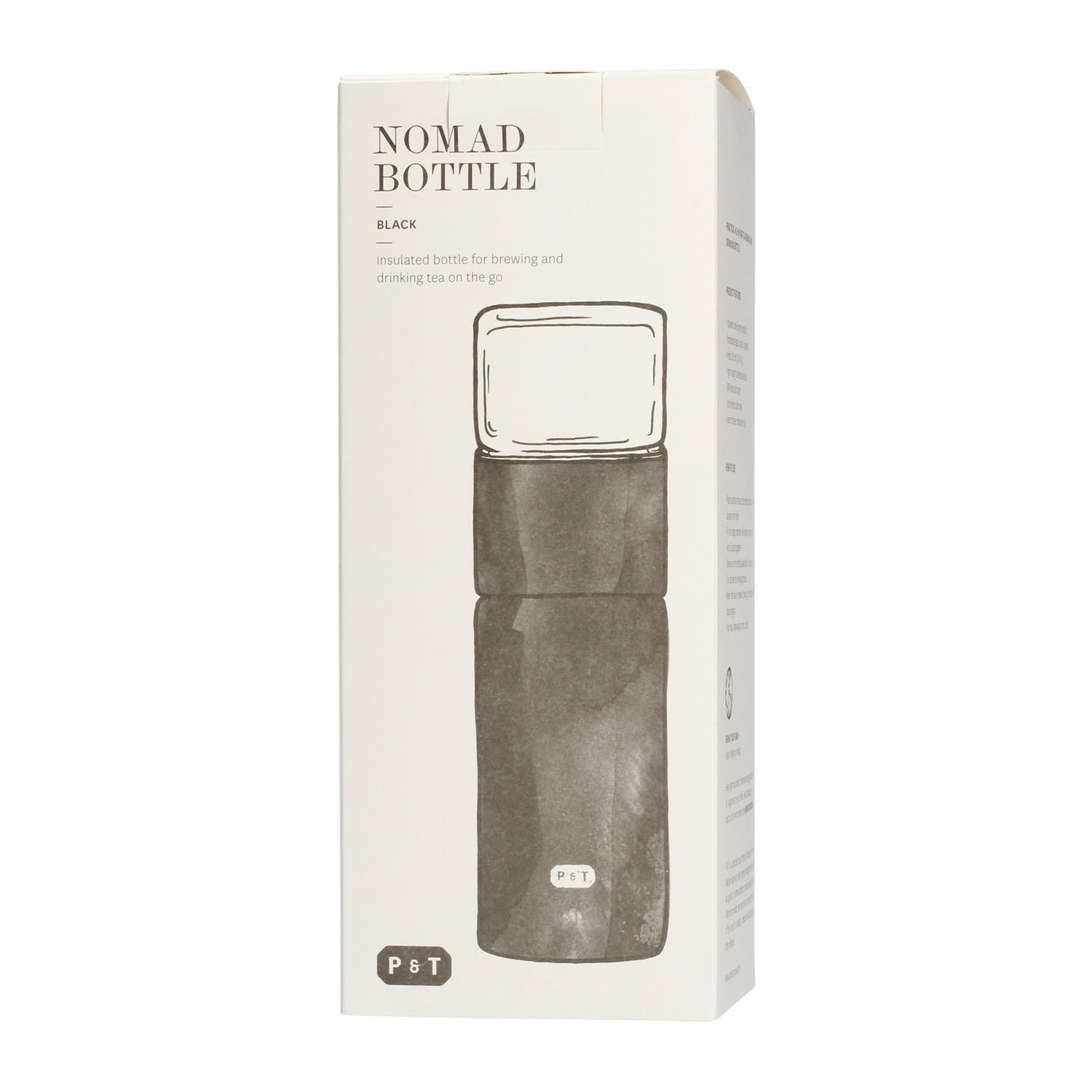 Paper & Tea - Nomad Insulated Bottle with Strainer - Black