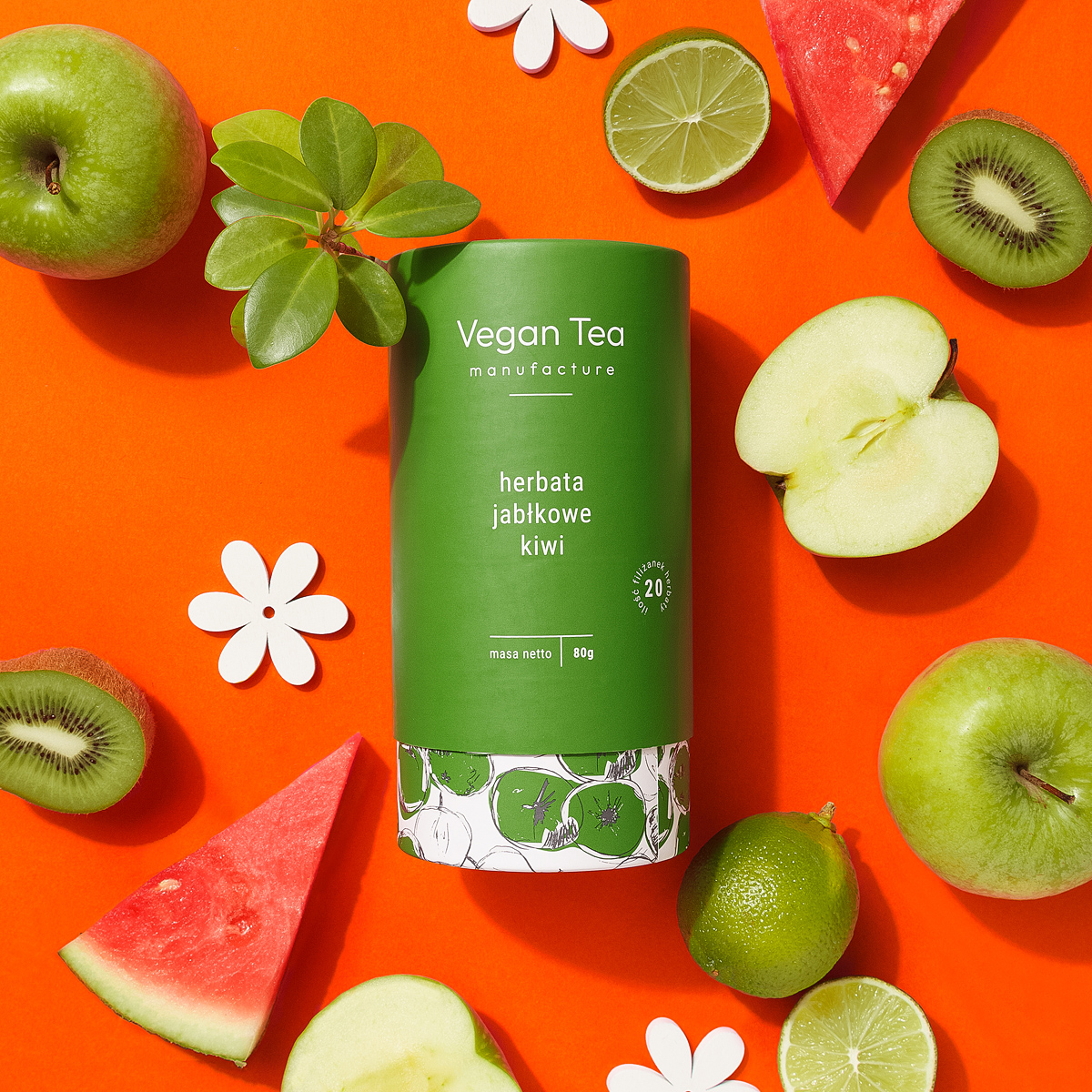 Vegan Tea - herbata zielona sypana Jabłkowe Kiwi 80 g