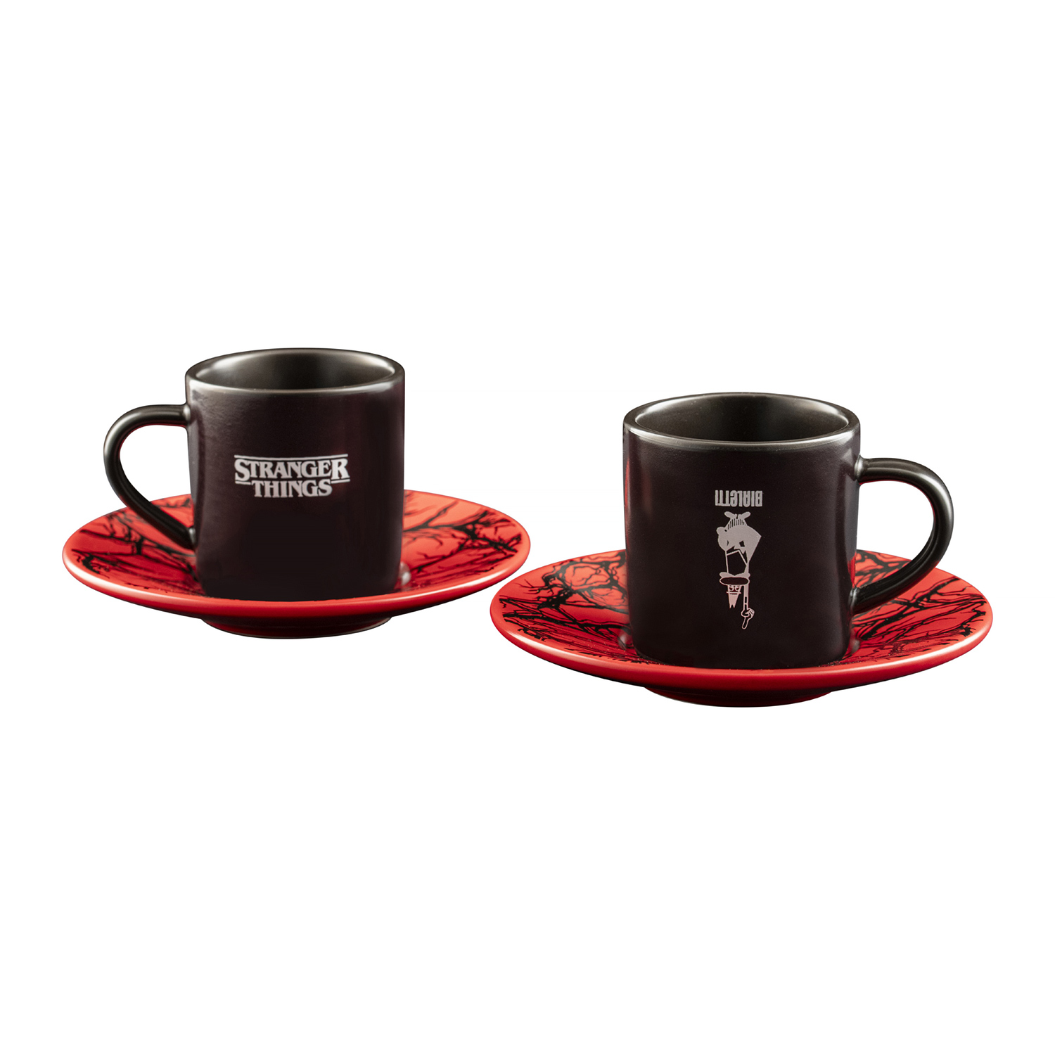 Bialetti - Zestaw 2 filiżanek ze spodkami do espresso Stranger Things - nadruk termochromowy