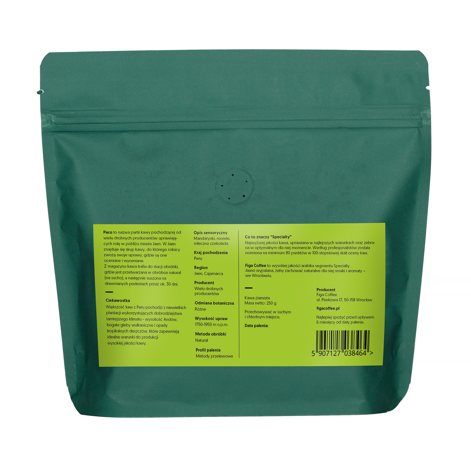 Figa Coffee - kawa ziarnista Peru Paco Natural Filter 250 g