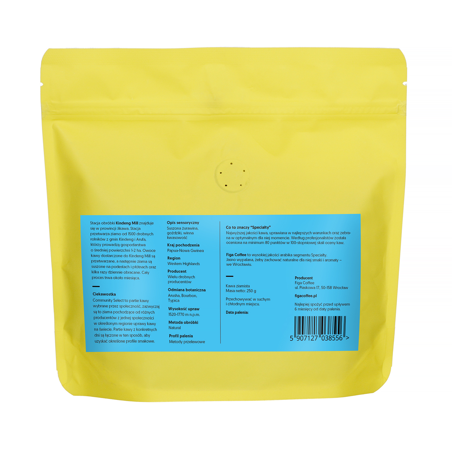 Figa Coffee - kawa ziarnista Papua Nowa Gwinea Kindeng Mill Community Select Natural Filter 250 g