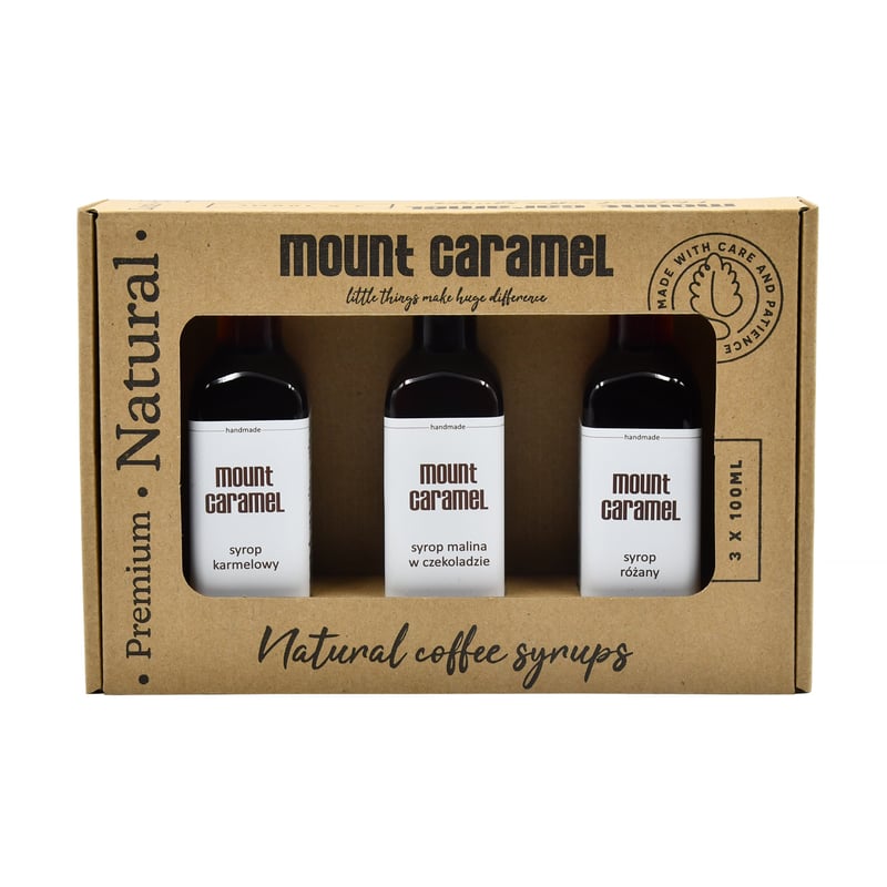 Mount Caramel - Syrup Set 3 x 100ml - Raspberry in Chocolate - Rose - Caramel