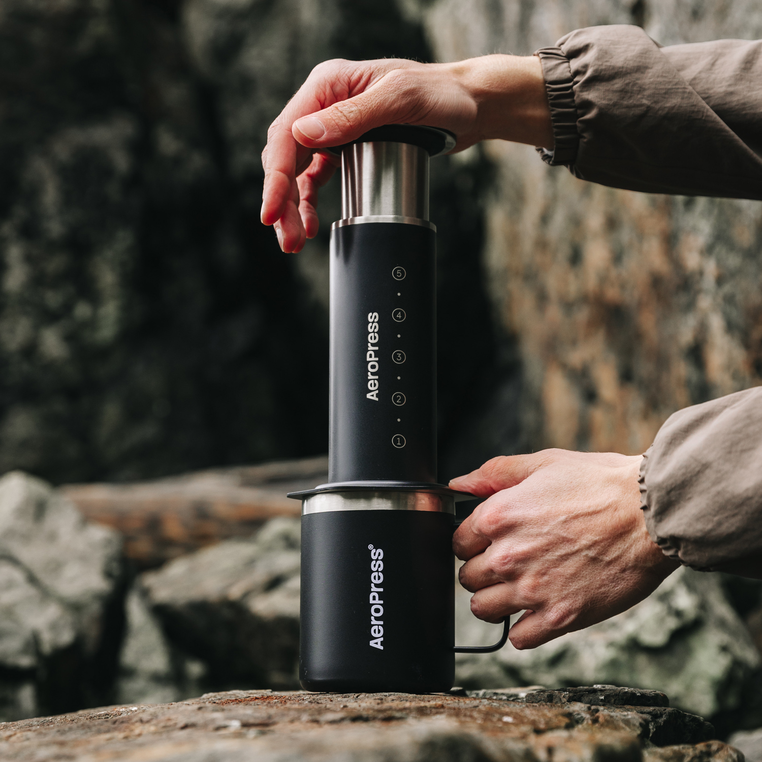 Aeropress - Zaparzacz do kawy Steel czarny