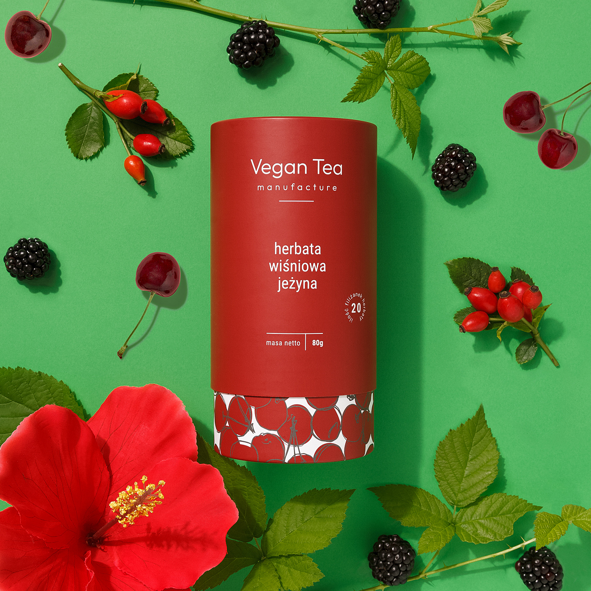 Vegan Tea - czarna herbata sypana Wiśniowa Jeżyna 80 g