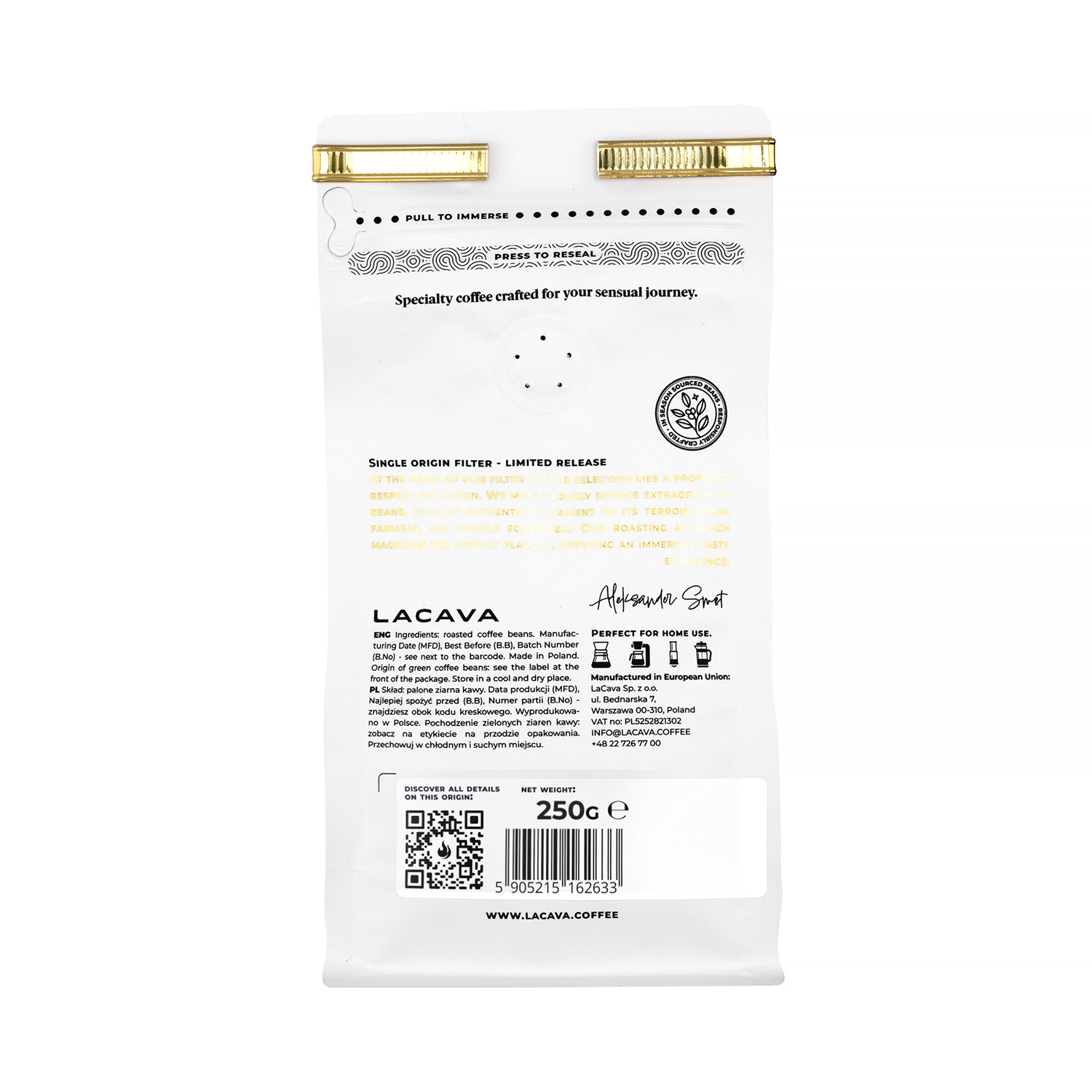 LaCava - kawa ziarnista Peru Pedro Garcia Washed Filter 250 g