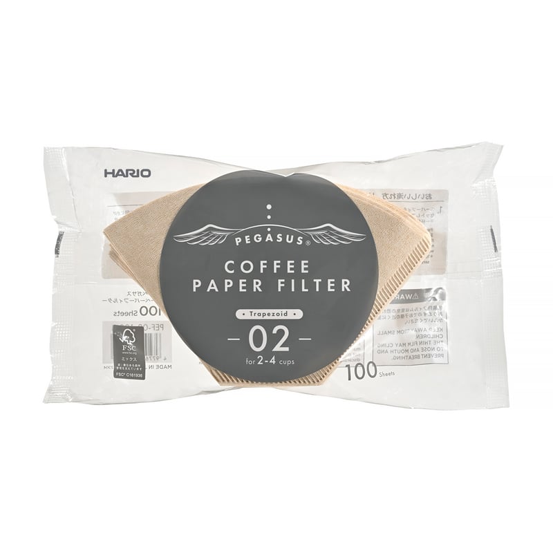 Hario - PEGASUS 02 Brown Paper Filters - 100 Pieces