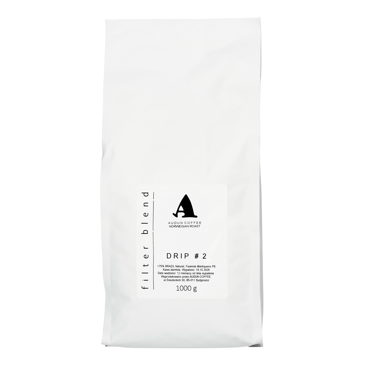 Audun Coffee - kawa ziarnista Brazylia Drip#2 Natural Filter 1 kg 