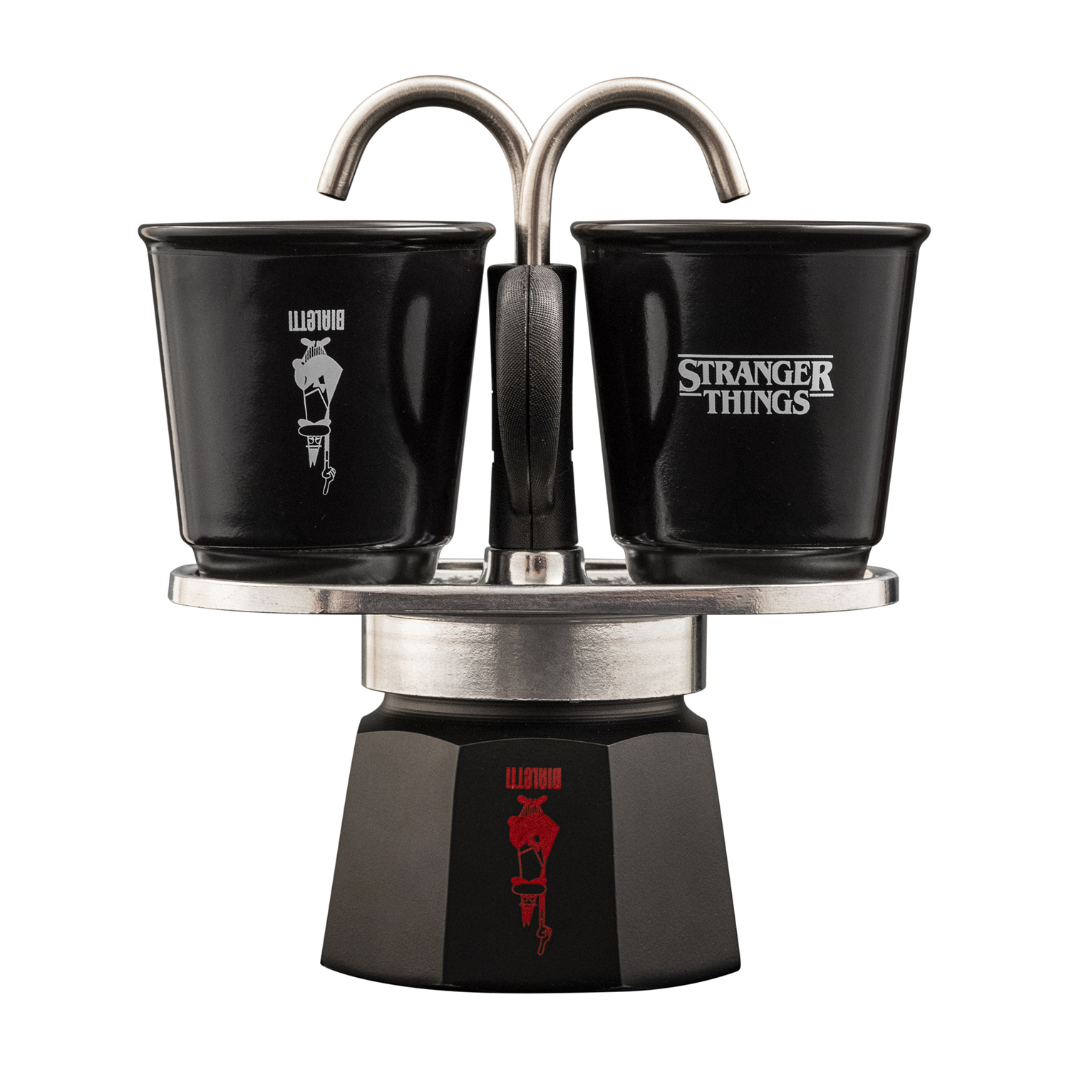 Bialetti - Mini Express Stranger Things 2tz + 2 Filiżanki 90ml -  nadruk termochromowy