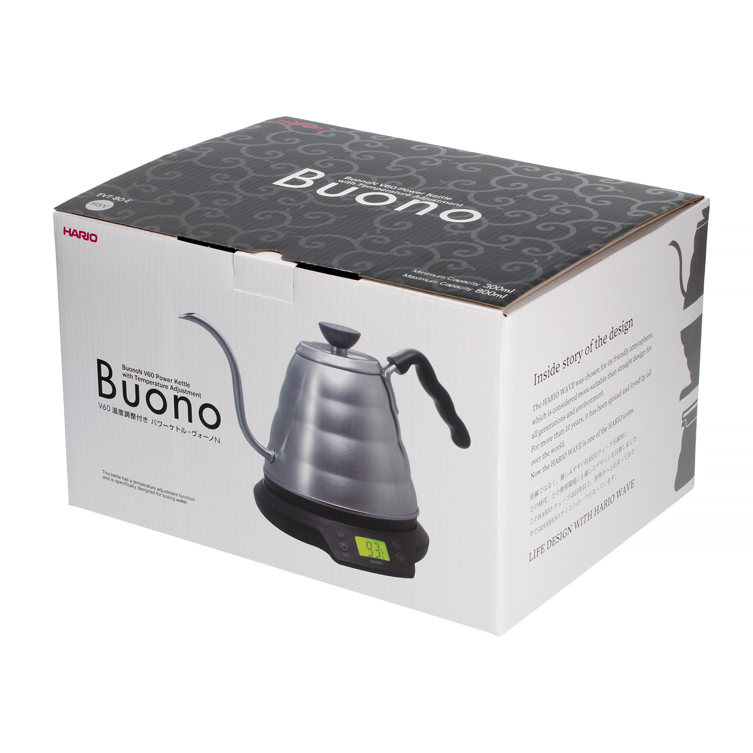 Hario V60 Power Buono Kettle - Czajnik elektryczny z regulacją temperatury 0,8l