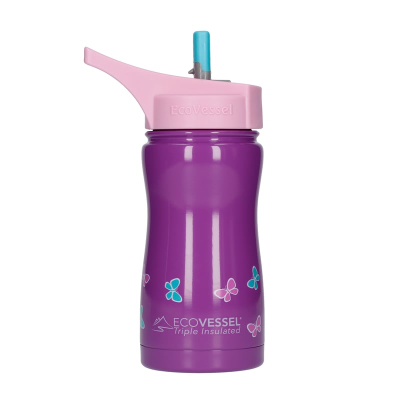 EcoVessel - Insulated Water Bottle Frost - Purple Butterfly 400 ml (outlet)