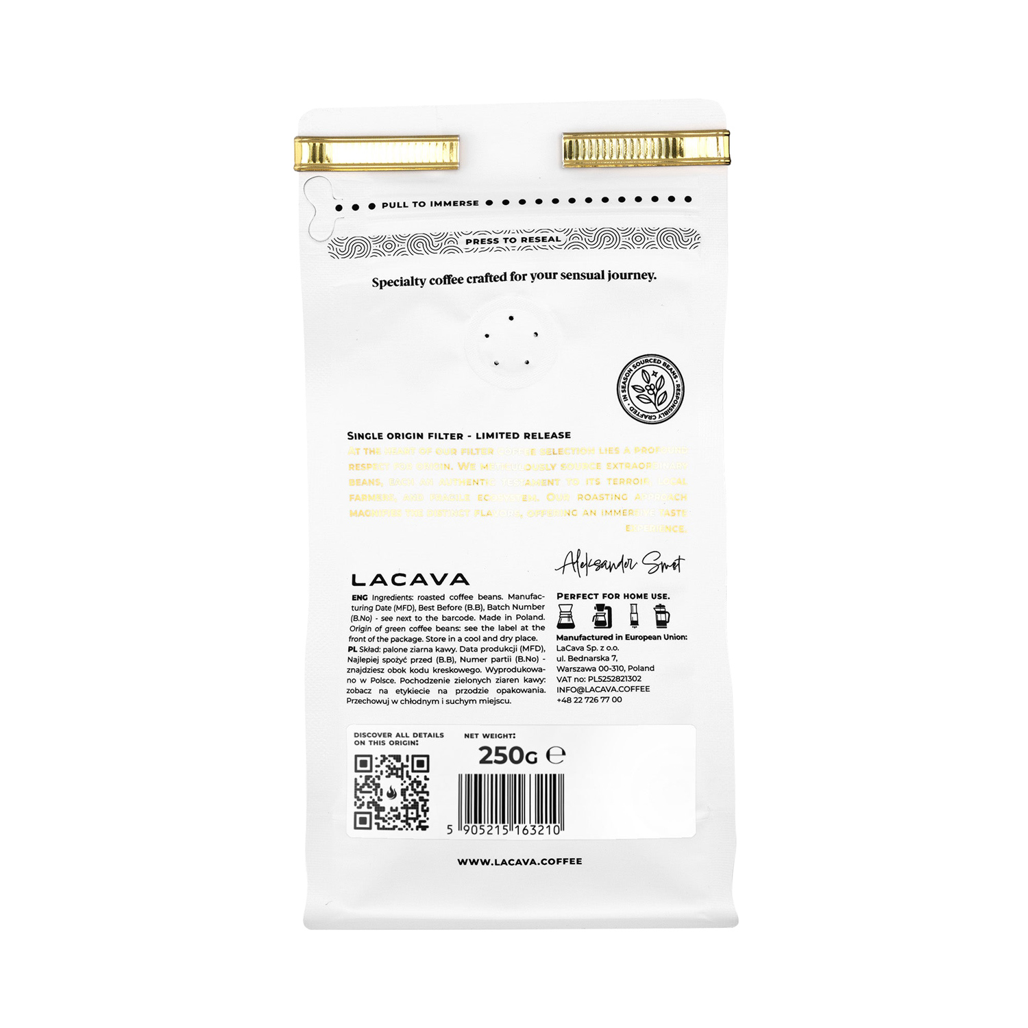 Lacava - kawa ziarnista Kenia Karimikui Washed Filter 250 g