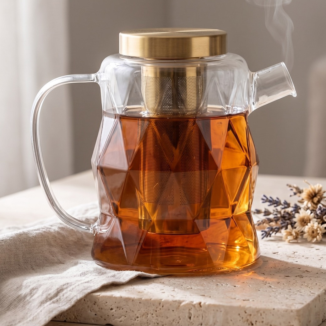 Vialli Design - Zaparzacz do herbaty Geo Gold 1300 ml