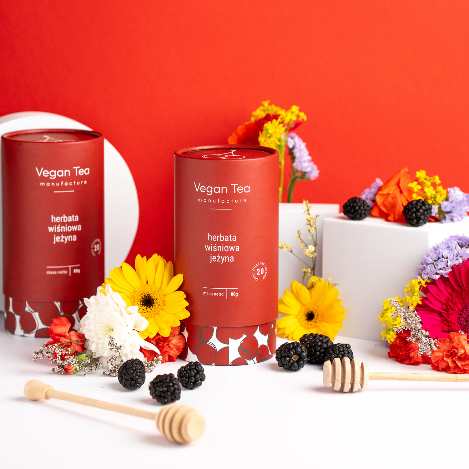 Vegan Tea - czarna herbata sypana Wiśniowa Jeżyna 80 g