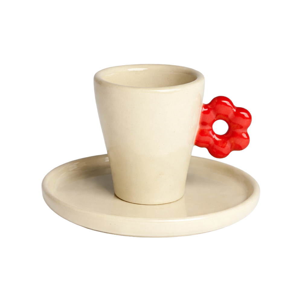 Ceramics 36 - Filiżanka i spodek Bloom czerwony