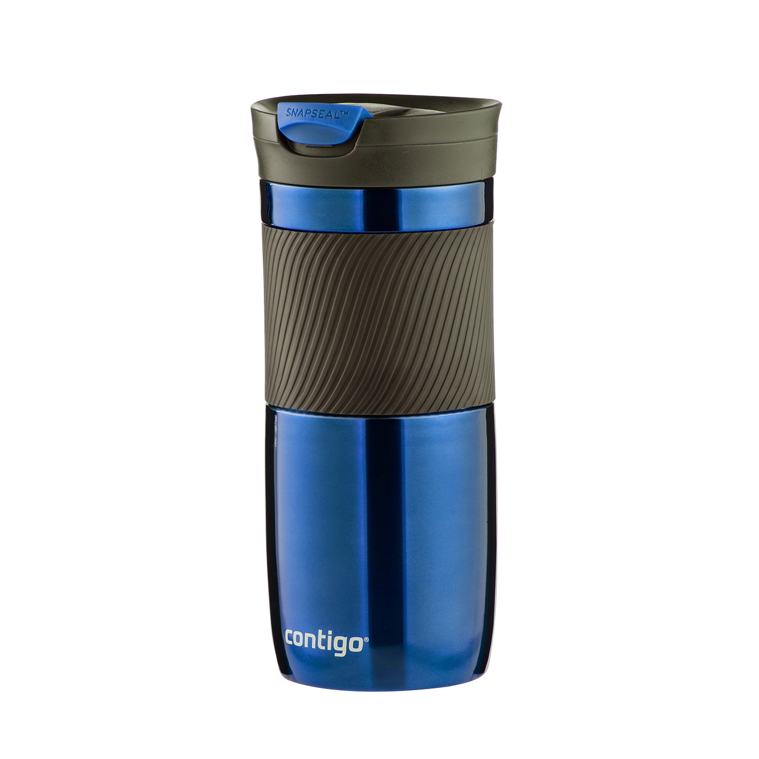 Autoseal Transit Travel Mug 16 Oz., Stainless Steel with Blue