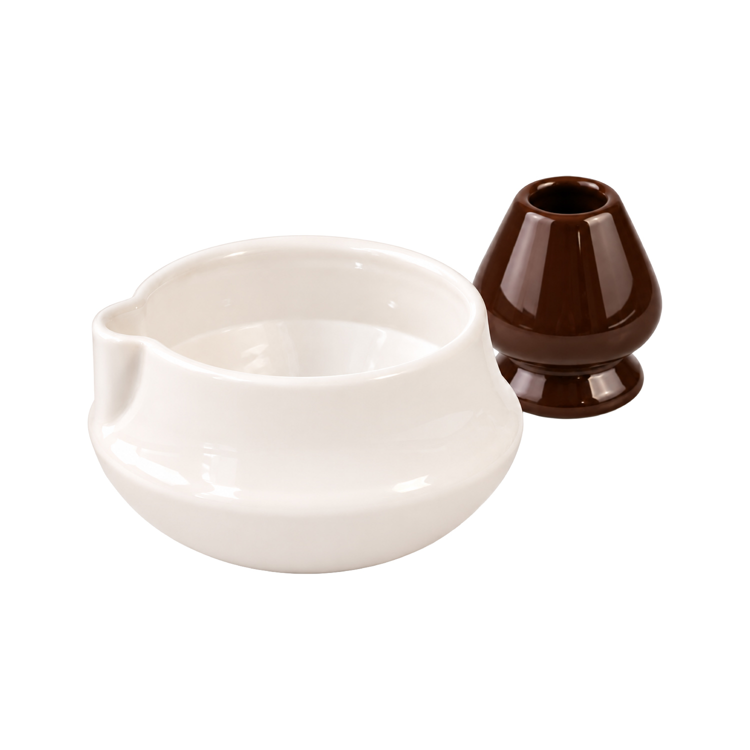NOT.BAD - miseczka do matchy z podstawką BAD BLEND beżowy i brązowy 600 ml