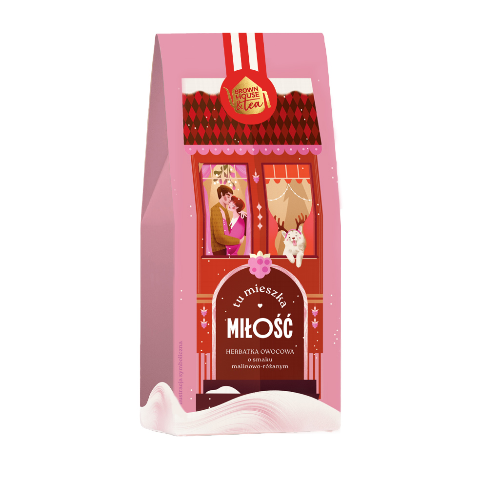 Brown House & Tea - Herbatka owocowa o smaku malinowo-różanym Tu mieszka MIŁOŚĆ 60 g