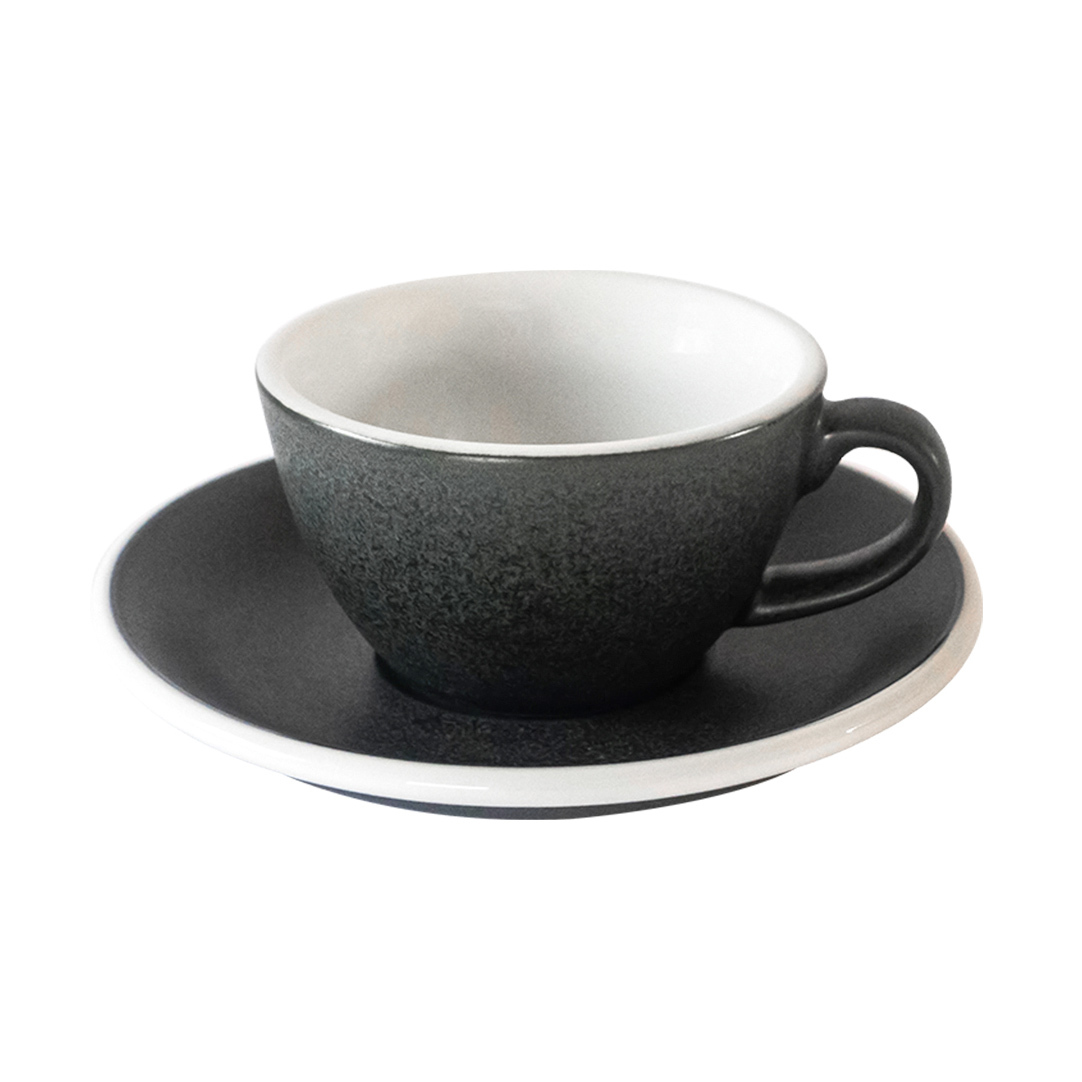 Loveramics Egg - Flat White 150 ml Cup and Saucer - Anthracite