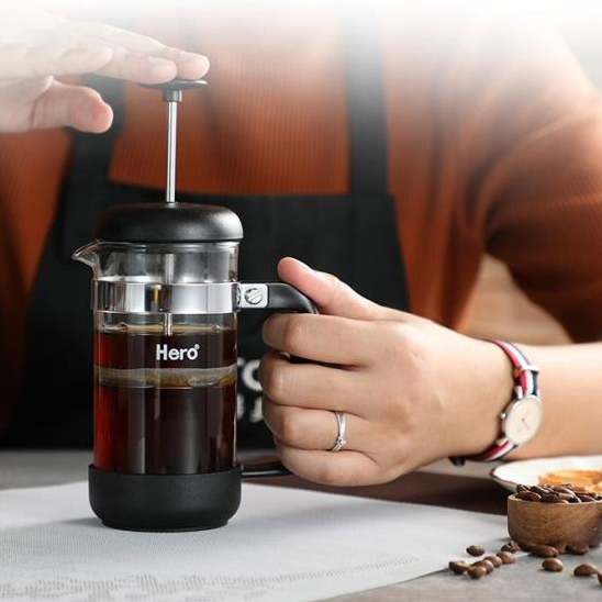 zeroHero - French Press Black 350 ml - Czarny