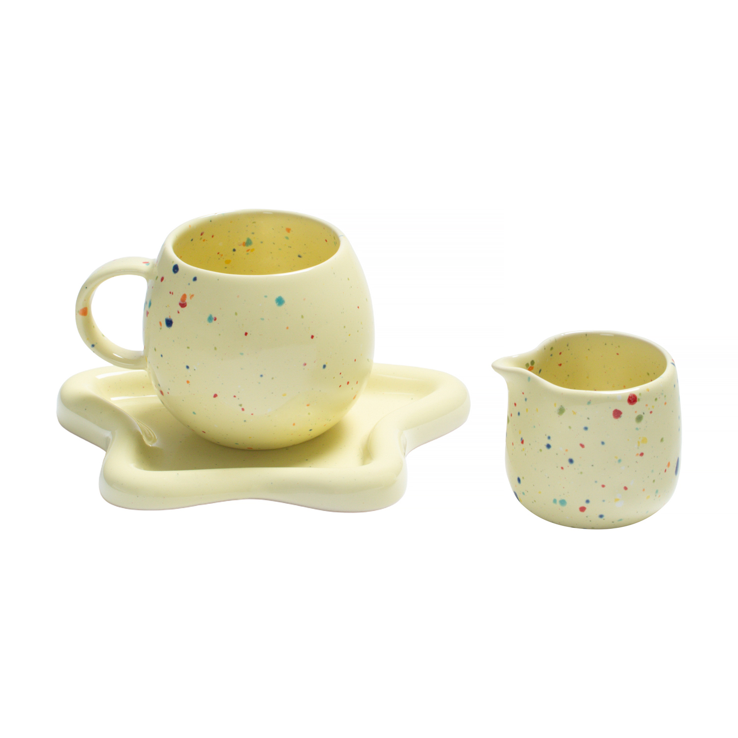 Egg Back Home - Magic Breakfast Set - Mug 250 ml + Tray + Milk Jug 110 ml Yellow