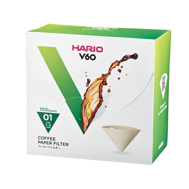 Hario - Filtry papierowe Misarashi brązowe - V60-01 - 100 Sztuk