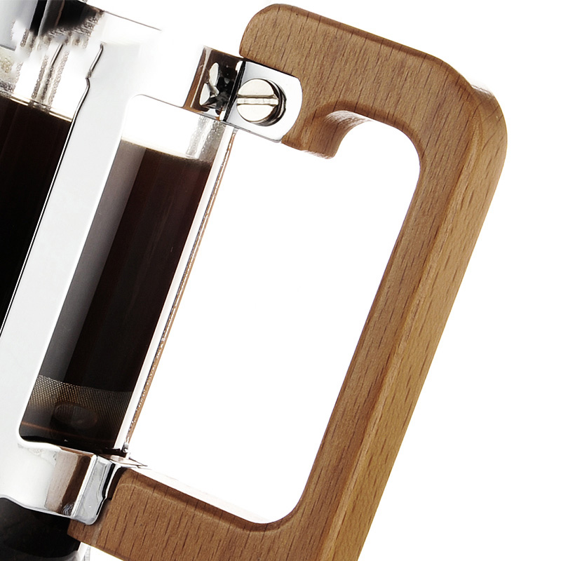 zeroHero - French Press Beech 350 ml - Srebrny