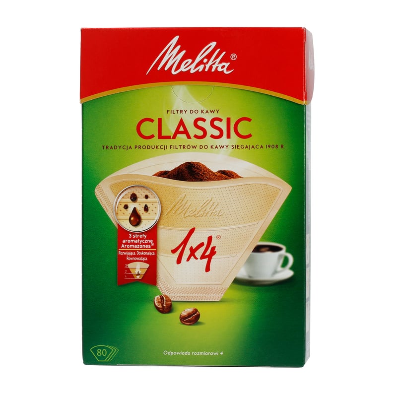 Melitta - Papierowe filtry do kawy 1x4 - Classic - 80 sztuk