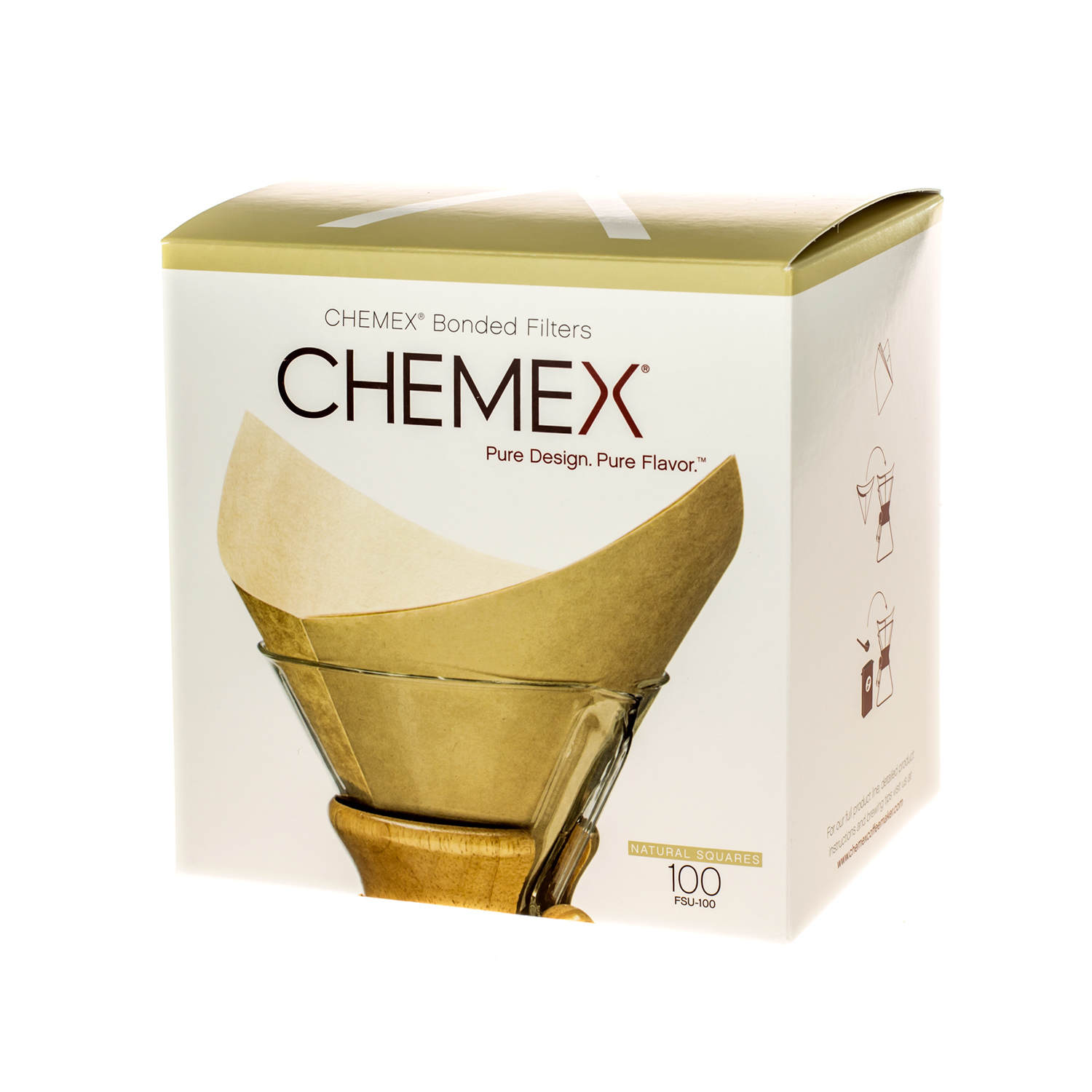 Chemex Square Paper Filters - Natural -  6, 8, 10 Cups