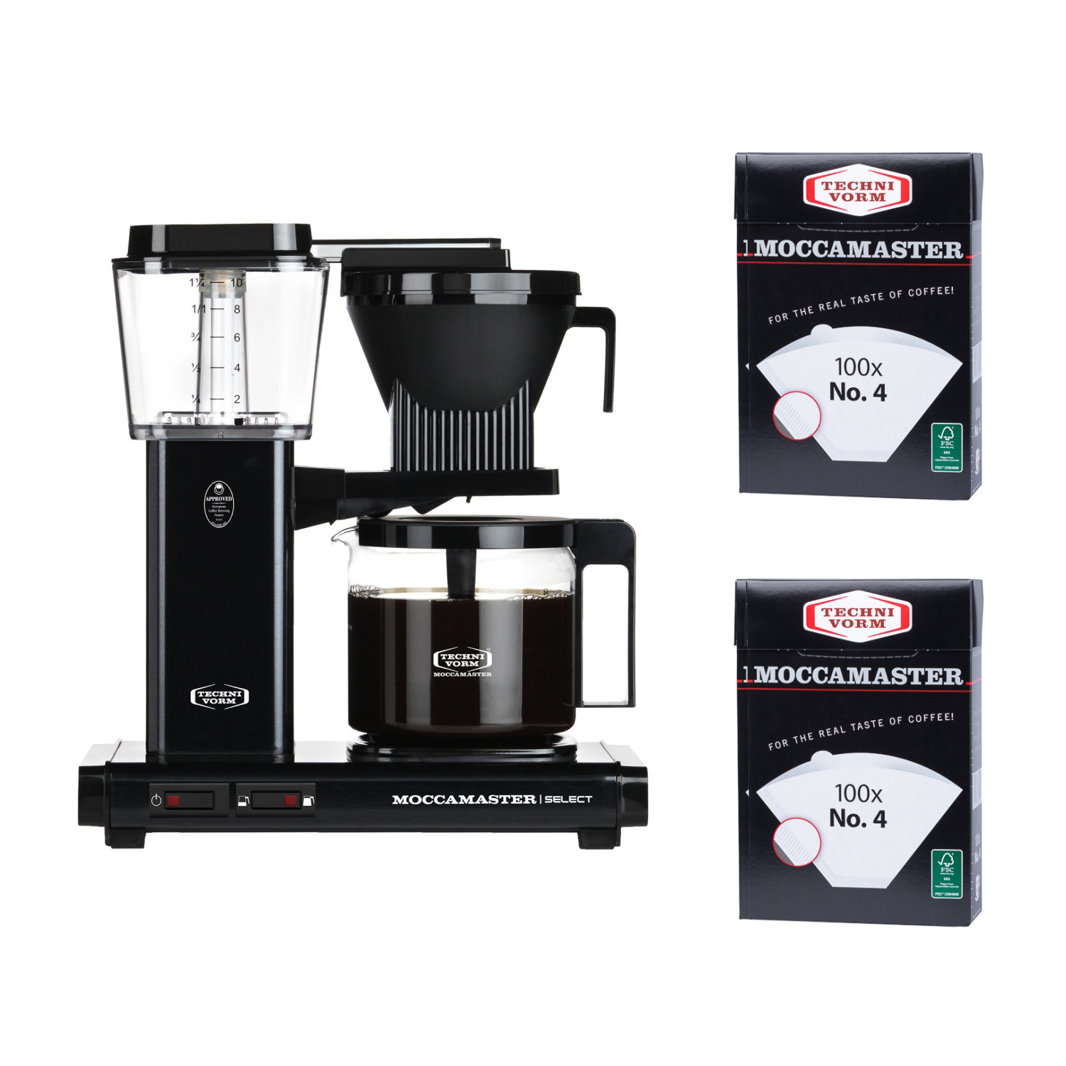 Zestaw Moccamaster KBG 741 Select - Black + 2x Filtry nr 4