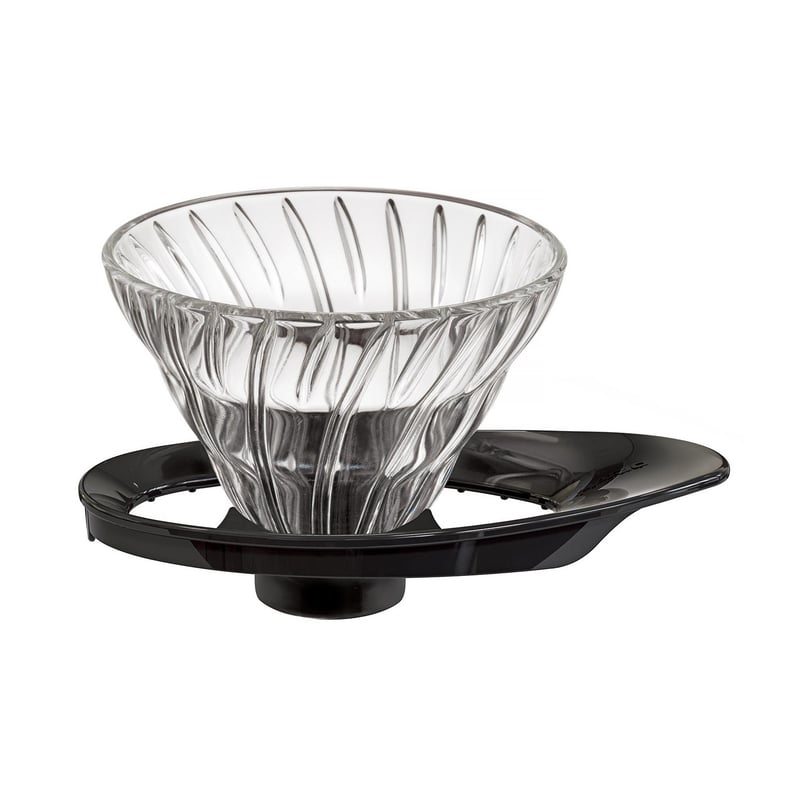Hario V60 Glass Drip 01 - Black, with scoop (outlet)