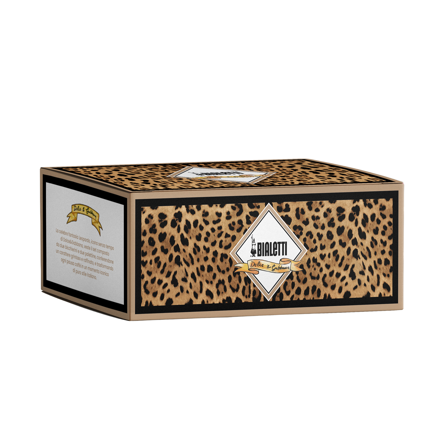 Bialetti Dolce & Gabbana - zestaw 2 filiżanki + 2 mieszadełka Leopardo