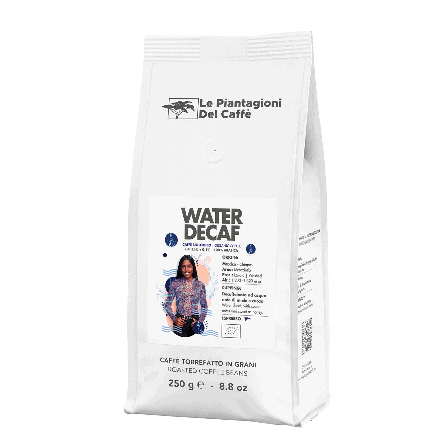 Le Piantagioni del Caffe - kawa ziarnista bezkofeinowa Water Decaf 250 g