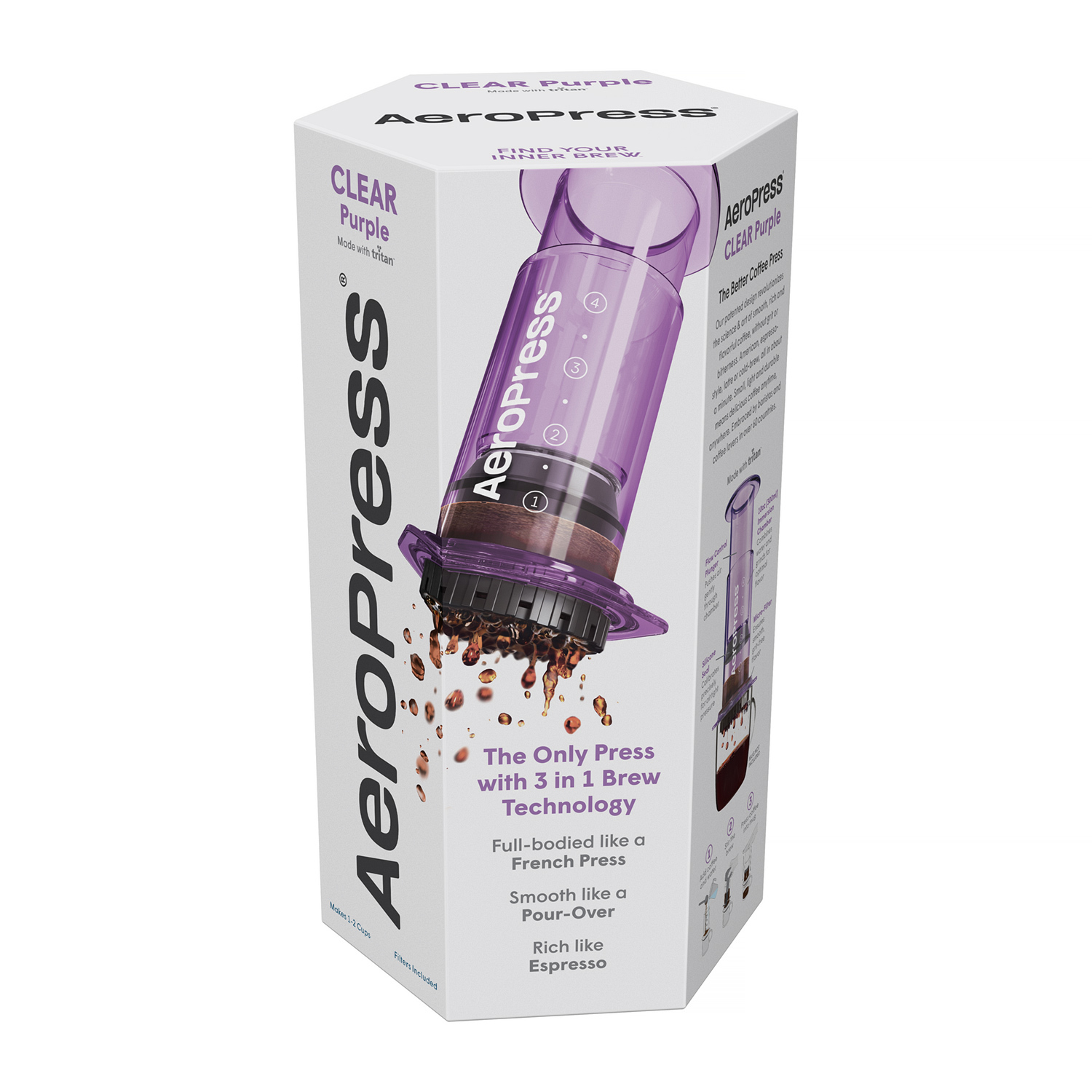 AeroPress Clear Purple - Zaparzacz do kawy fioletowy