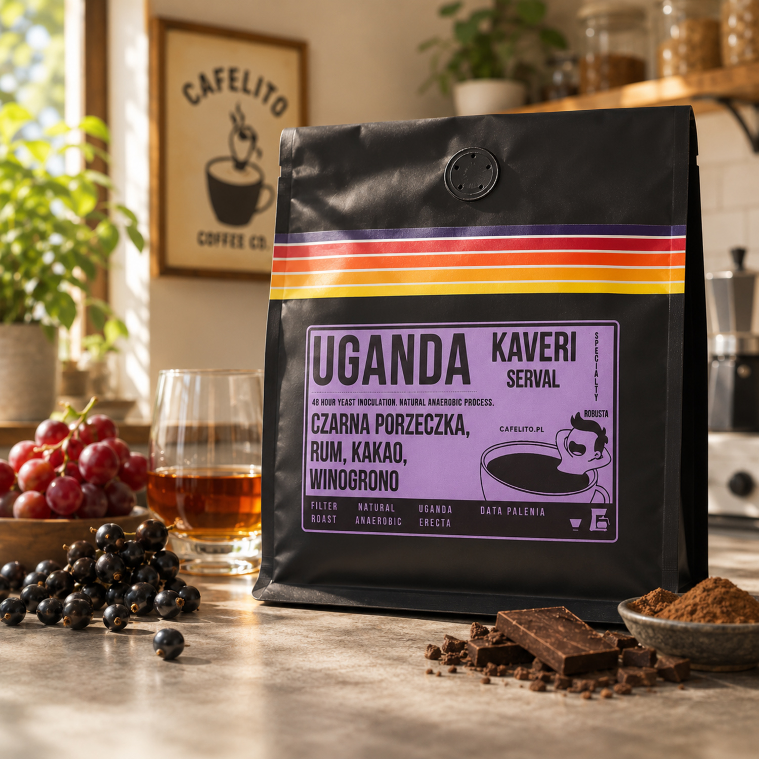 Cafelito - kawa ziarnista Uganda Kaweri Serval Natural Anaerobic Filter 250 g