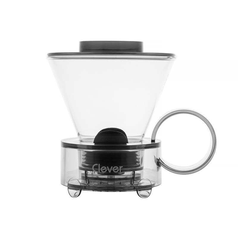 Clever Dripper - Zaparzacz do kawy szklany 500ml przezroczysty szary