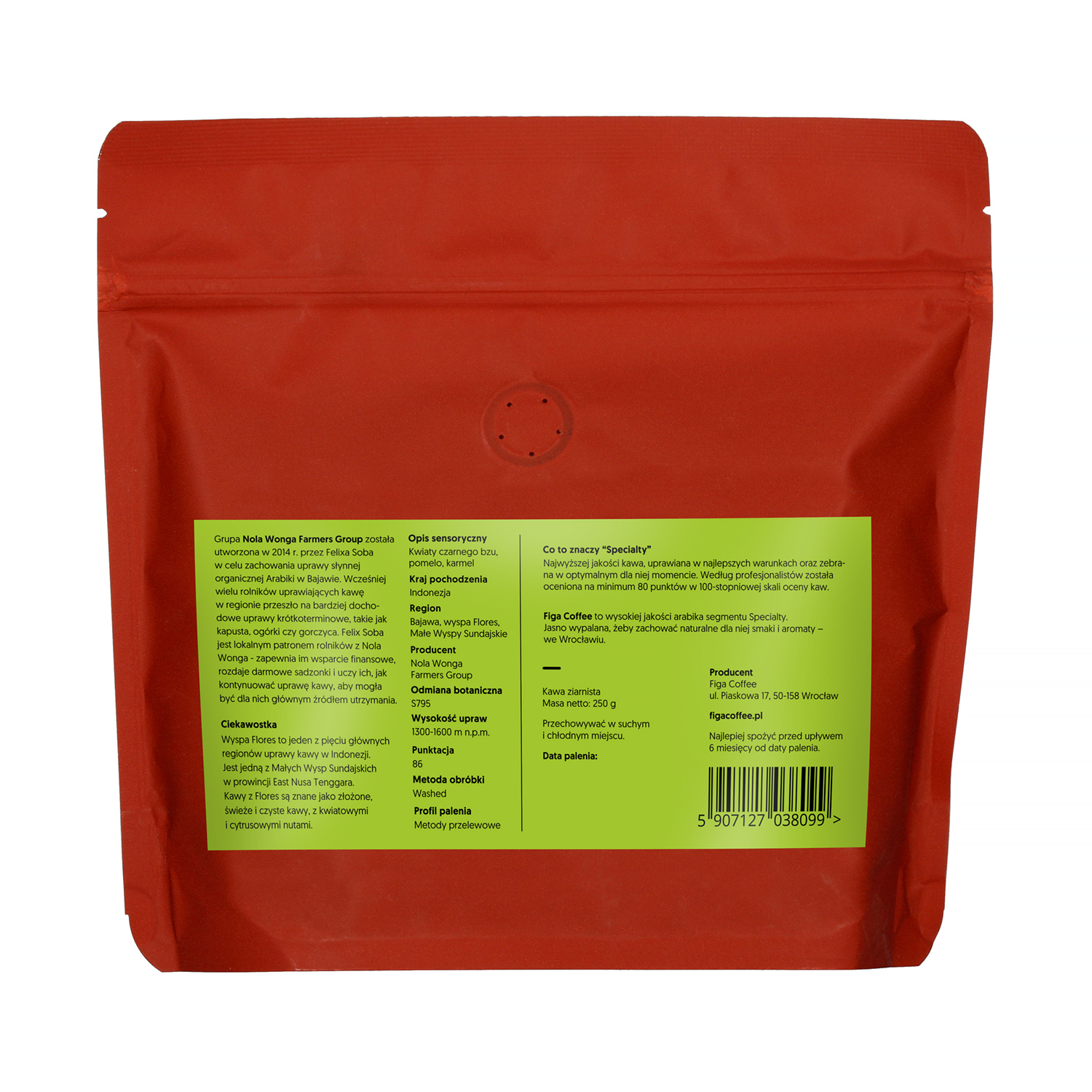 Figa Coffee - Indonezja Nola Wonga Washed Filter 250g