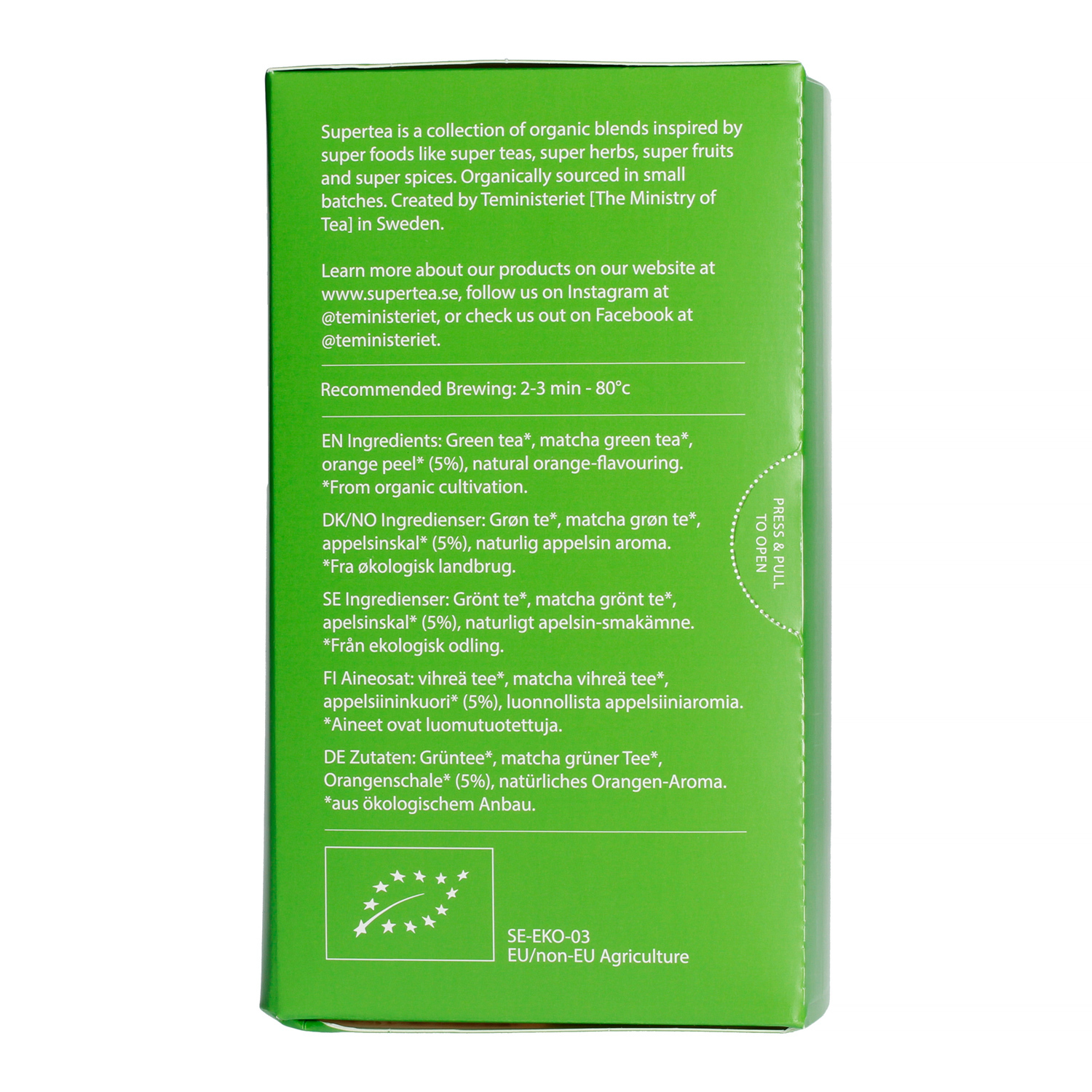 Teministeriet - Supertea Matcha Mandarin Organic - 20 Tea Bags