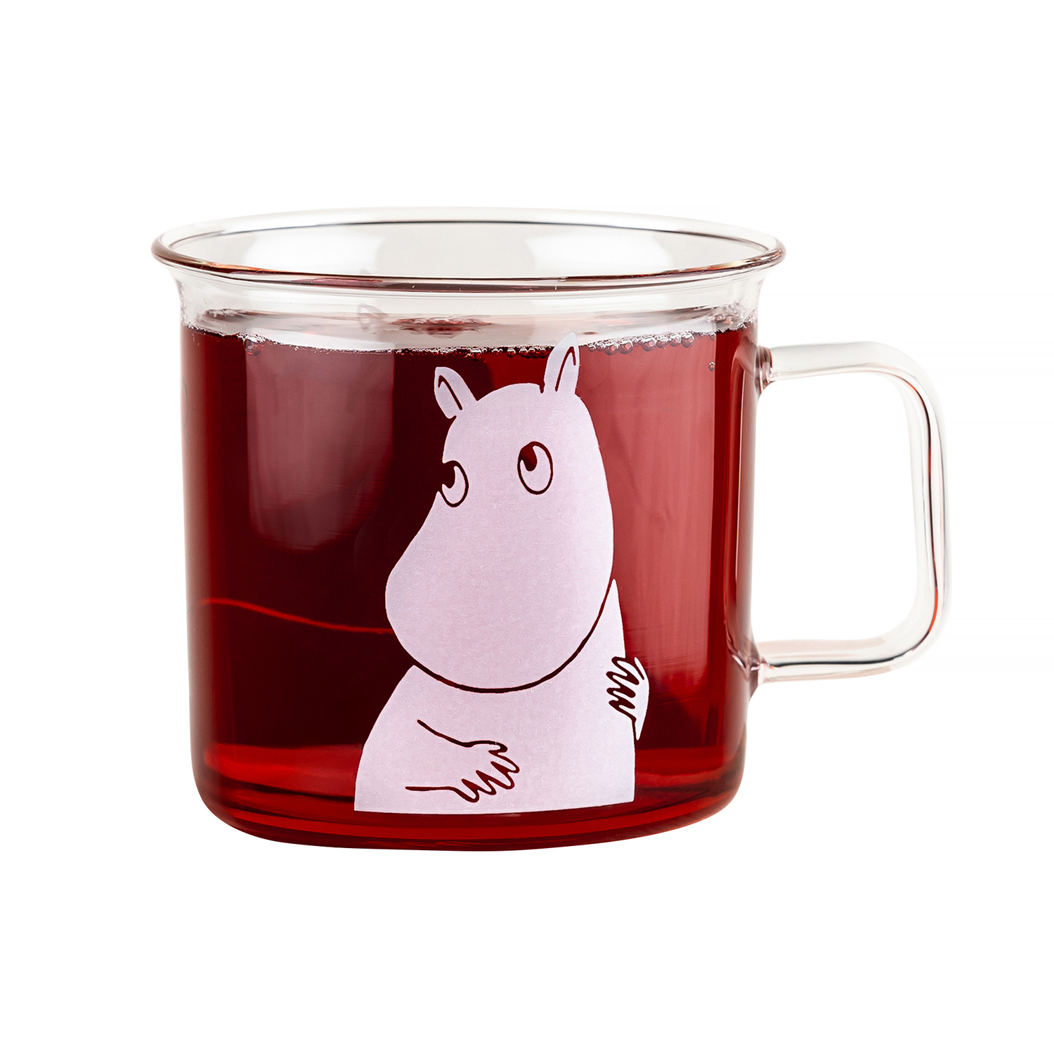 Moomin - Moomin Glass Mug 350ml Transparent with White Print