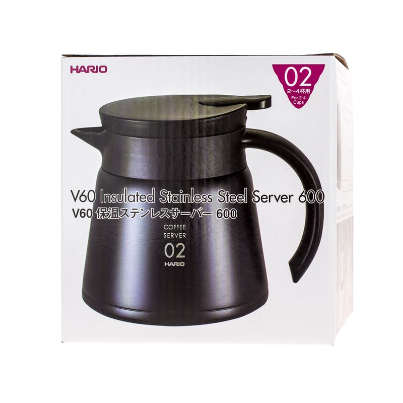 Hario V60 Insulated Stainless Steel Server (600ml, Black)