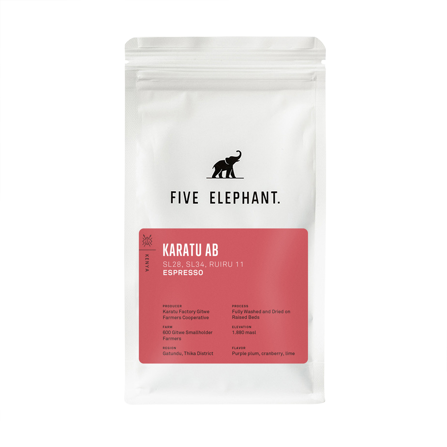 Five Elephant - Kenya Karatu AB Fully Washed Espresso 250 g