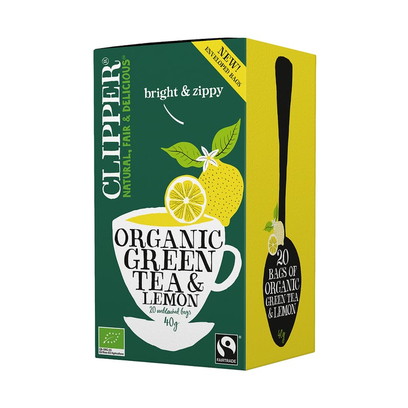 Clipper - Organic Green Tea & Lemon - Herbata 20 Torebek