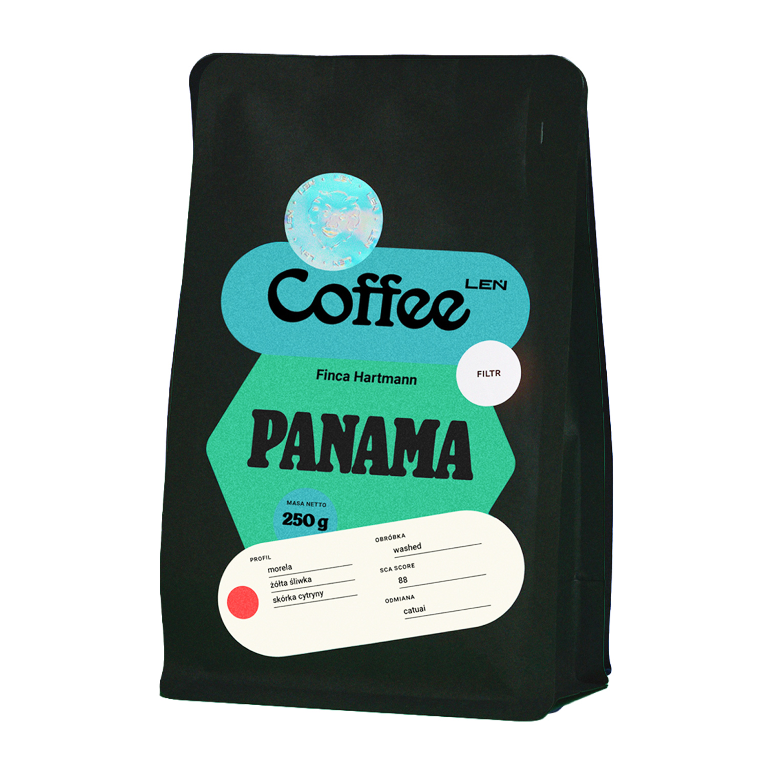 Leń Coffee - kawa ziarnista Panama Finca Hartman Washed Filter 250 g