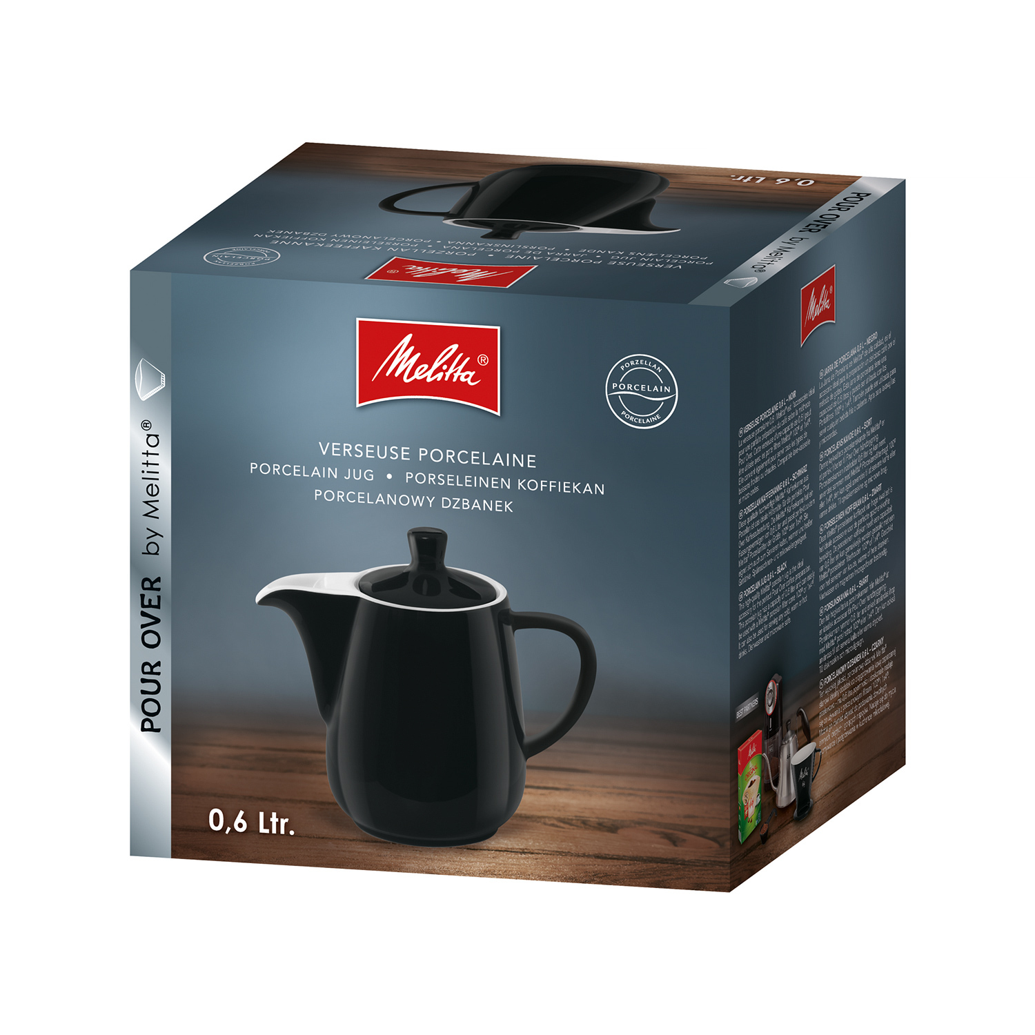 Melitta - Dzbanek porcelanowy 600ml - Czarny