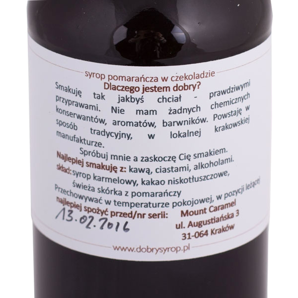 Mount Caramel Dobry Syrop - Pomarańcza w czekoladzie 500 ml