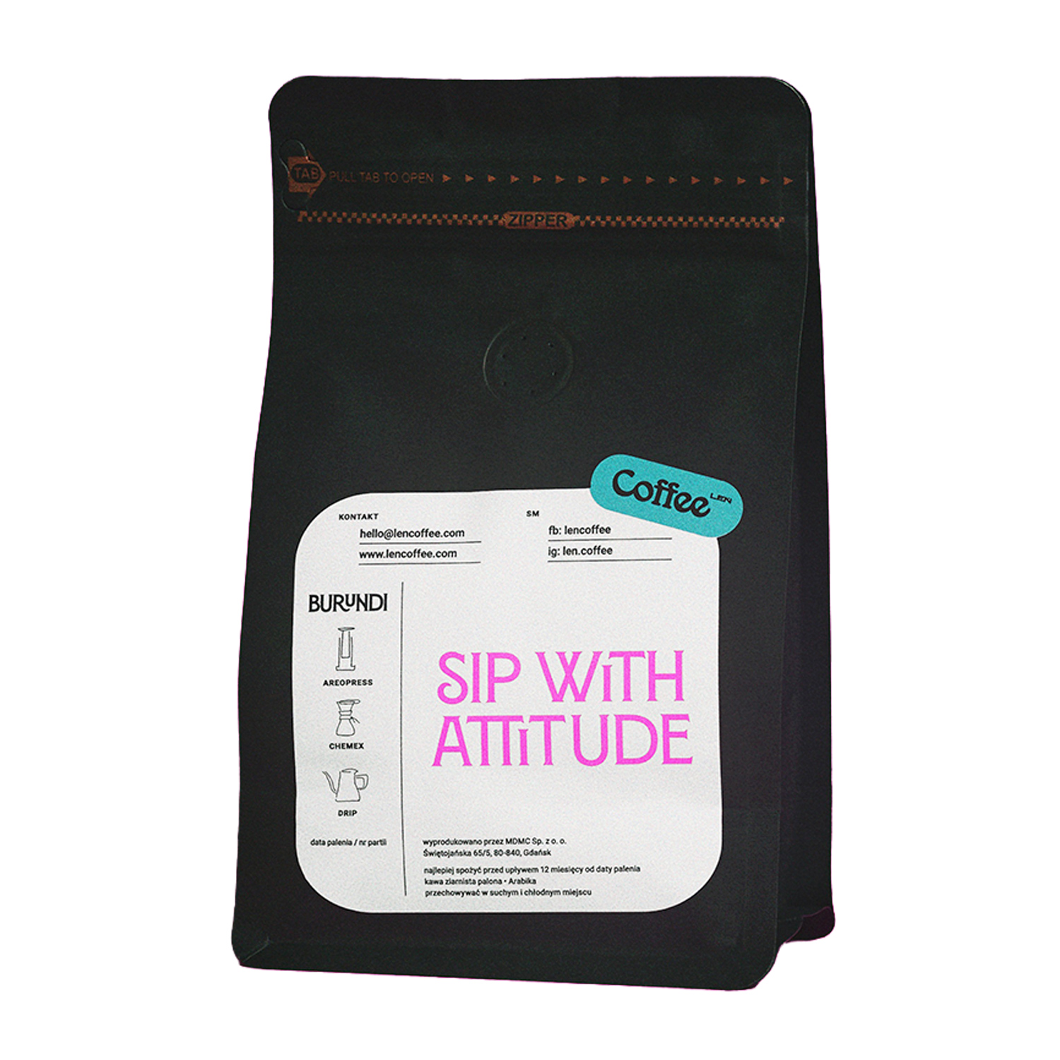 Leń Coffee - kawa ziarnista Burundi Kayanza Businde Natural Anaerobic Filter 250 g