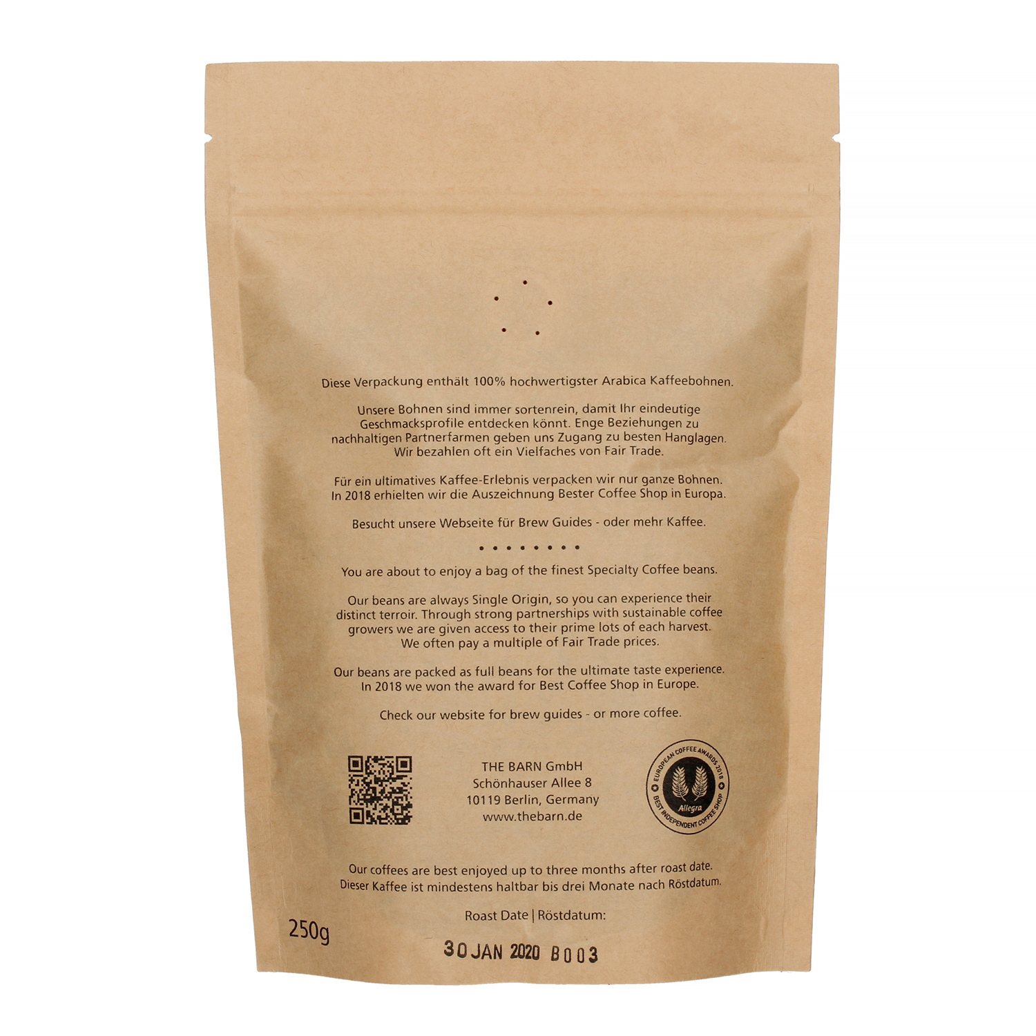 The Barn - Costa Rica Volcan Azul Geisha Anaerobic Filter 250g